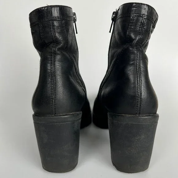 Urban Outfitters Vagabond Leather Boots Chunky Heel Platform Whimsigoth Booties - Picture 6 of 9